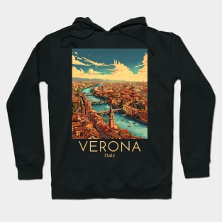 A Vintage Travel Illustration of Verona - Italy Hoodie